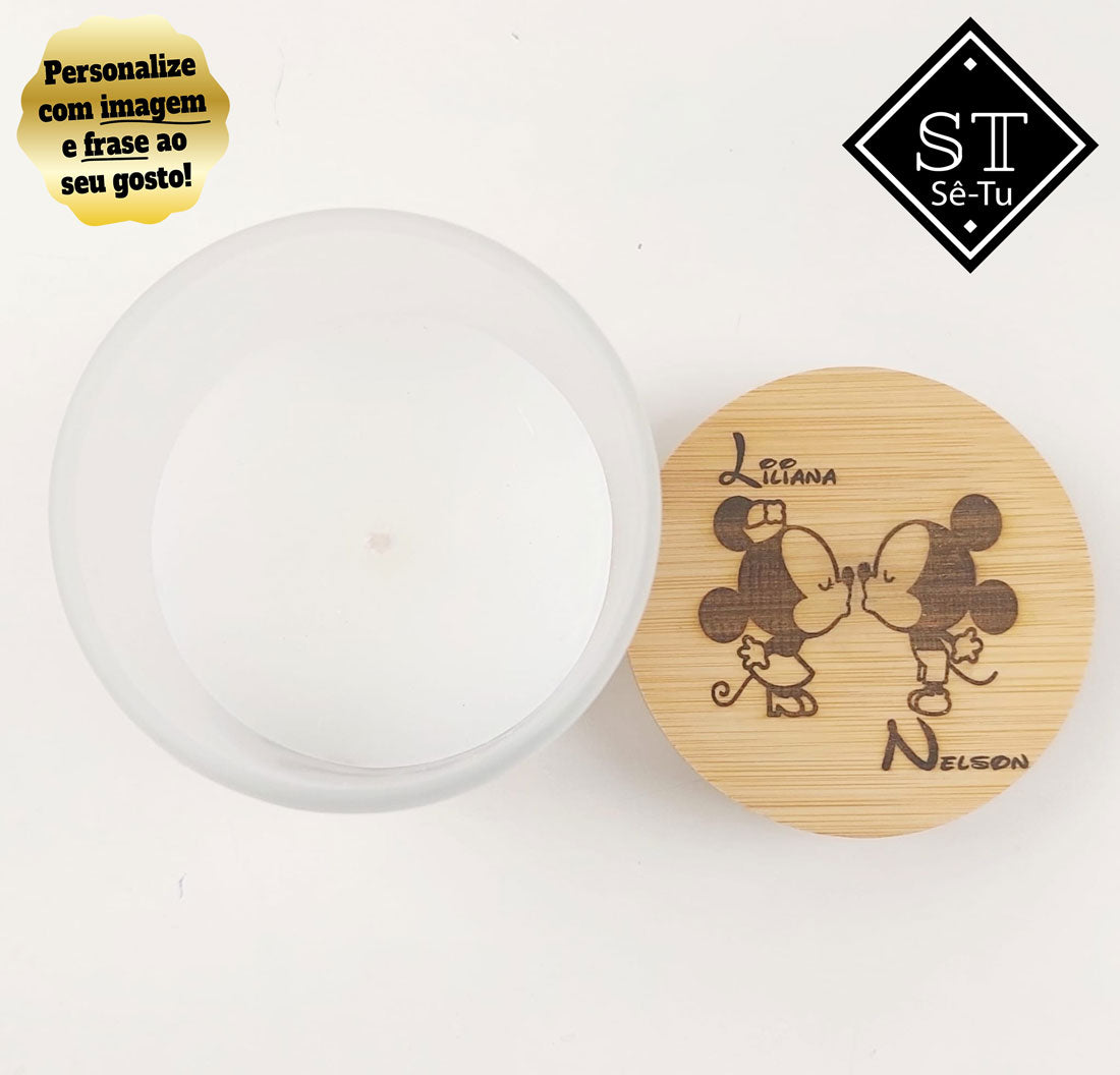 Vela Perfumada de baunilha Mickey e Minnie Beijo